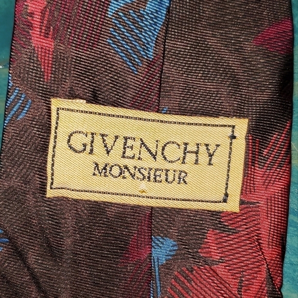 Brown, Red, Blue Leaf Pattern Tie - NEW - Picture 5 of 7